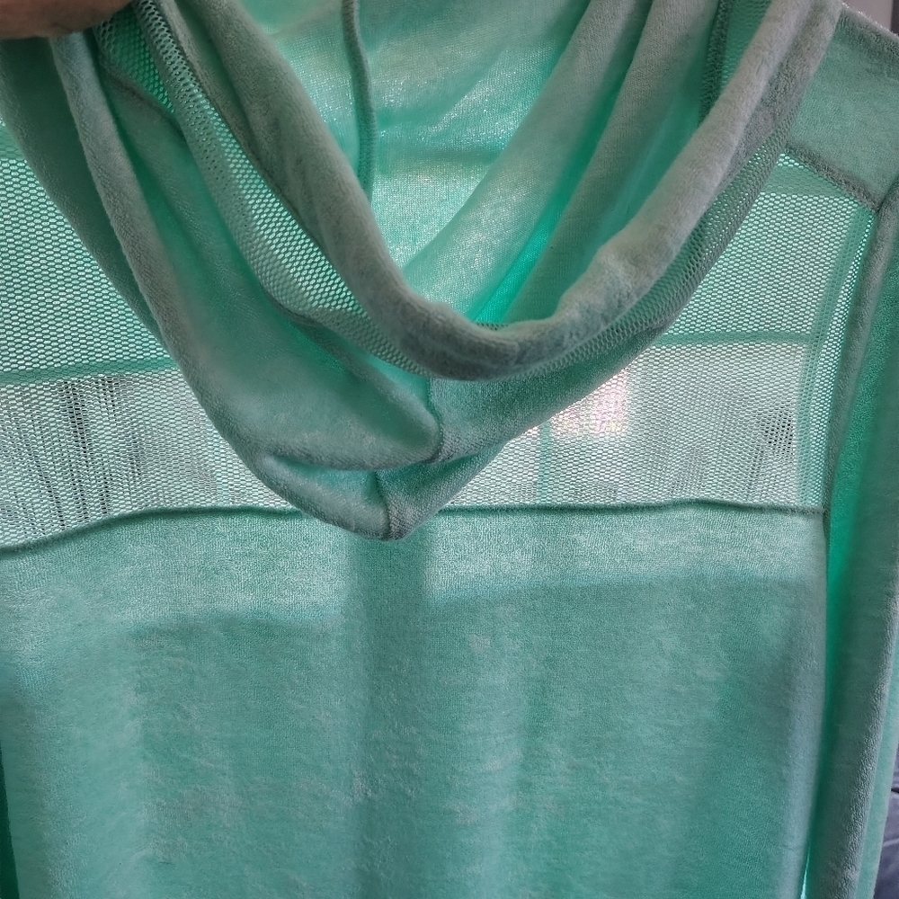 C&C California Heather Mint Terry Zip Hooded Beach Jacket XL - Picture 7 of 12